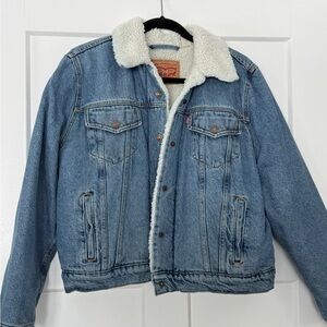 Levi's Light Blue Denim Jacket with Sherpa Collar